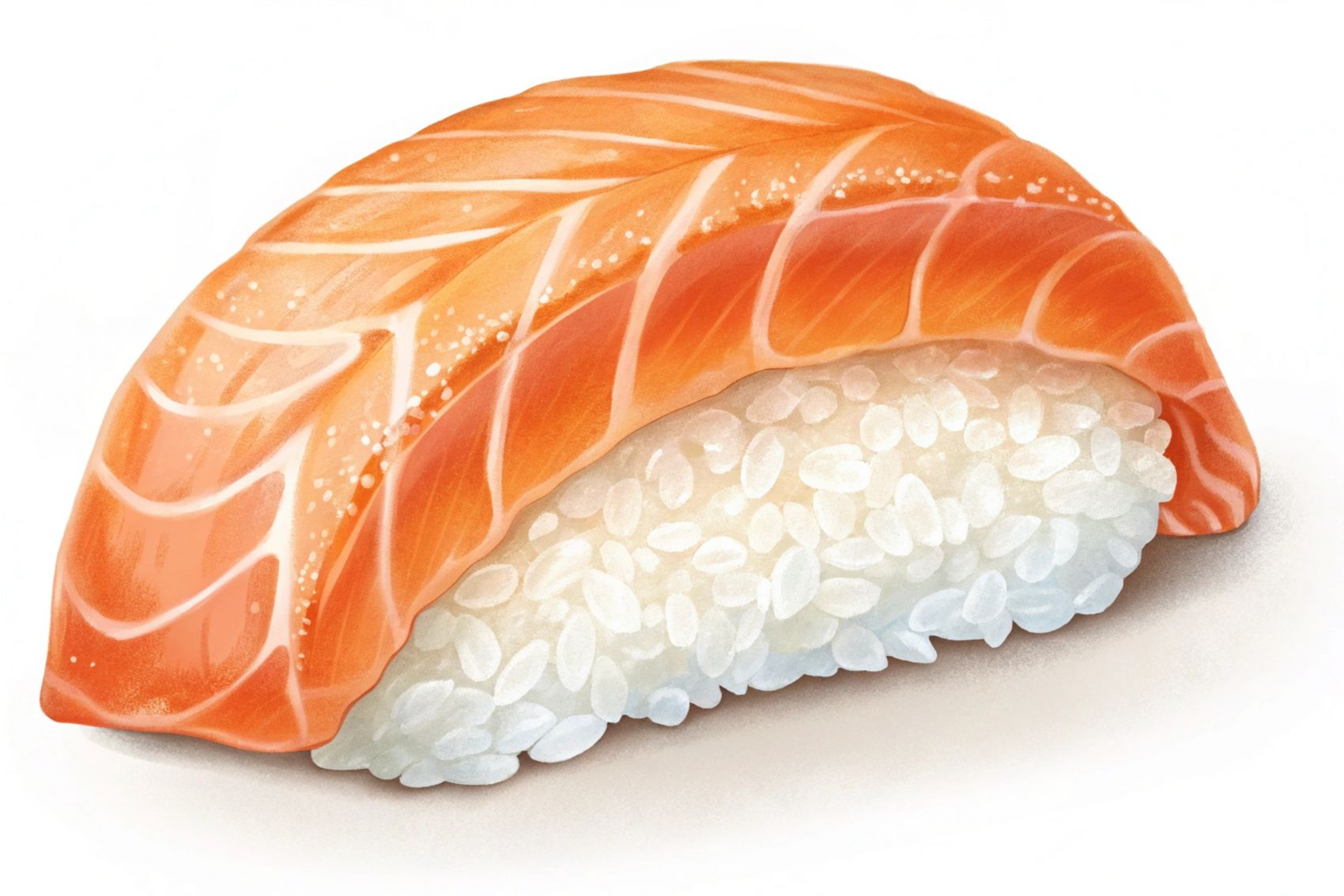 三文鱼寿司手绘插画:细腻质感呈现日式美食诱惑图片