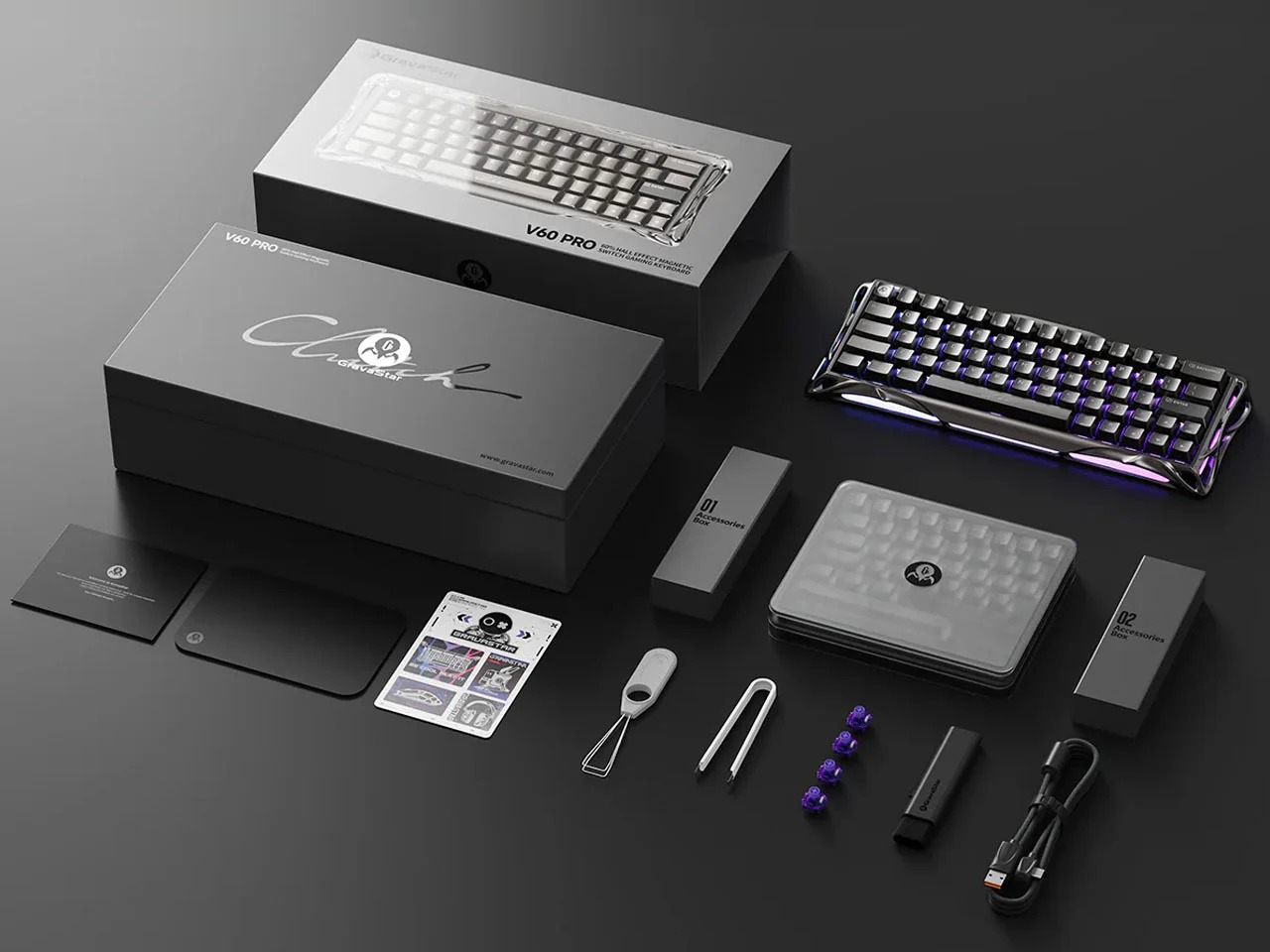 具有严肃科幻氛围的GRAVASTAR MERCURY V60专业豪华版键盘---酷图编号1