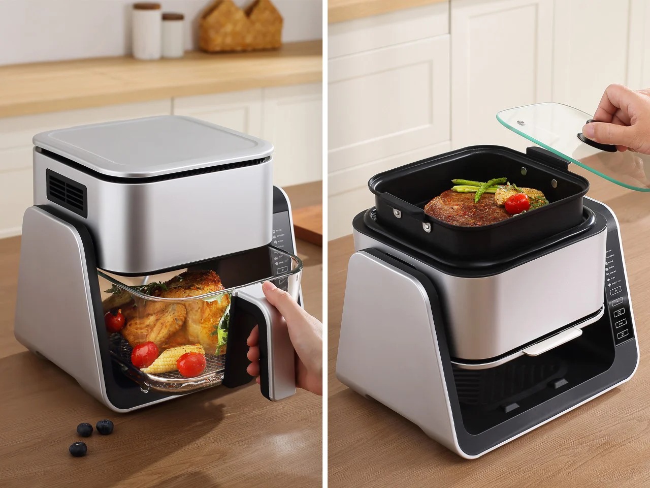 可以翻转180°变成电炉的空气炸锅---酷图编号3