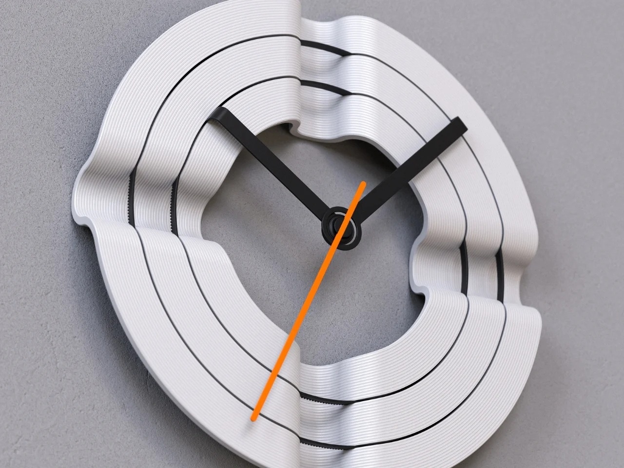 使用轨道环来报时的3D打印时钟图片