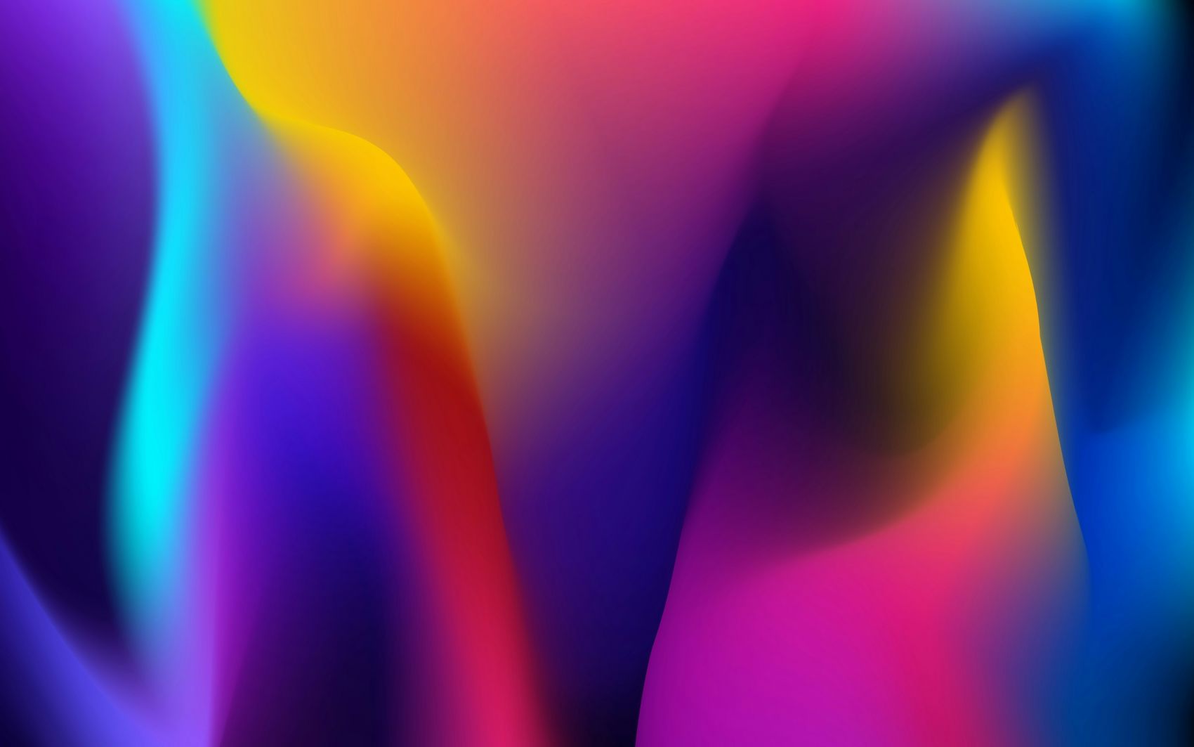 炫彩流体渐变背景:霓虹色调与柔滑曲线的抽象数字艺术设计图片