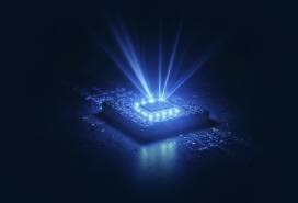 发光的蓝色芯片CPU科技图