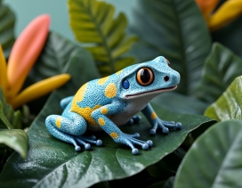 叶片上的箭毒蛙