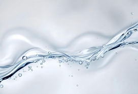 逼真的水珠水带水花