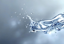 银色飞溅的水银水花