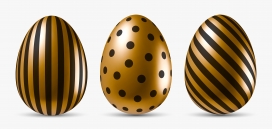 三款金色花纹波点金蛋