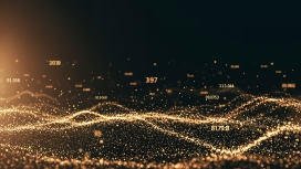 金色数字历史粒子背景