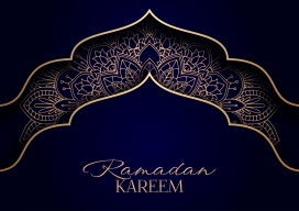 金色斋月主题装饰背景设计