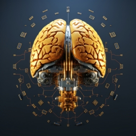 橘黄色科技大脑脑髓