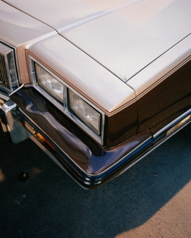 复古汽车车灯写真图