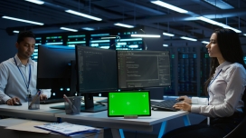 计算机机房中的工程师