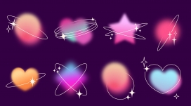 梦幻宇宙符号-霓虹般的浪漫星芒