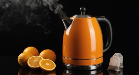 暖橙电水壶，开启惬意泡茶时光