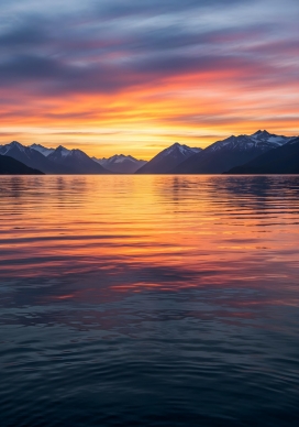湖山落日-绘就自然诗意长卷