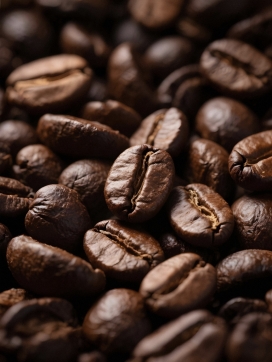 烘焙咖啡豆的诱人质感