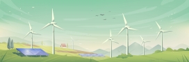绿色能源的田园图景