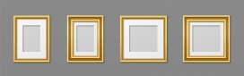 四款金色相框组合装饰设计