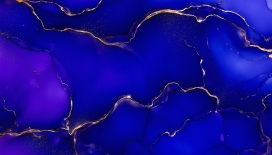 蓝紫鎏金流体艺术背景