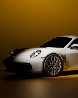 白色保时捷跑车