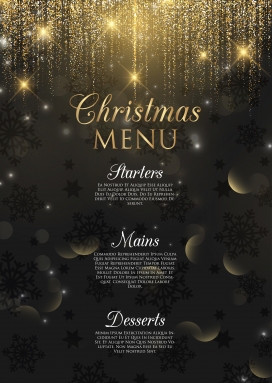 黑金风格圣诞菜单设计
