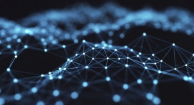 蓝色科技感的网络连接图案