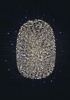科技感的指纹识别与电路融合设计