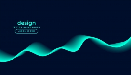 蓝绿色波浪形的设计感矢量背景