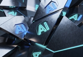 蓝色科技感 AI 主题立体设计