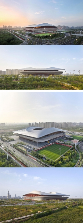 一座流动形态的足球场在中国拔地而起