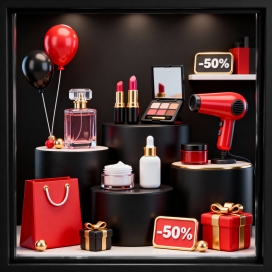 美妆个护促销场景 3D 展示视觉盛宴