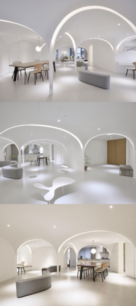 有呼吸感觉的曲线光公寓