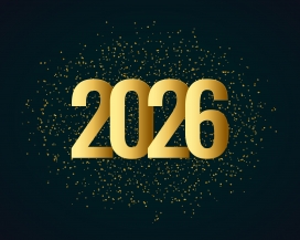 2026 鎏金星芒：深幽幕下的立体数字新年视觉设计