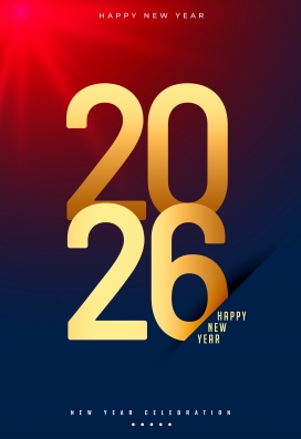 2026 红金渐变新年设计：撞色幕下立体字的节庆视觉