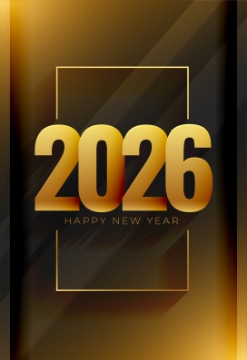 2026 新年鎏金质感海报：黑金格调节日氛围设计