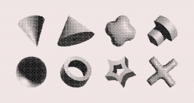 点阵风格抽象几何图形集合：复古像素质感创意设计