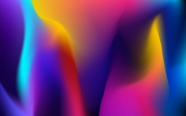 炫彩流体渐变背景：霓虹色调与柔滑曲线的抽象数字艺术设计