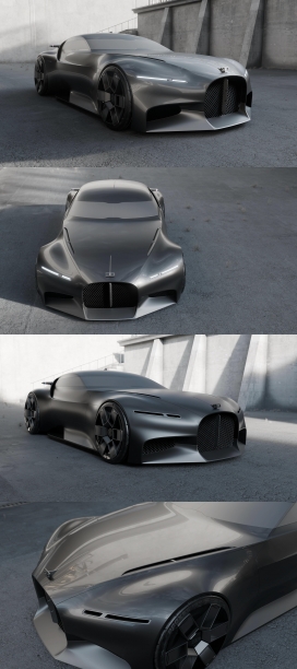 BUGATTI TYPE SIGMA-布加迪未来超跑概念车 极简暗黑美学全览