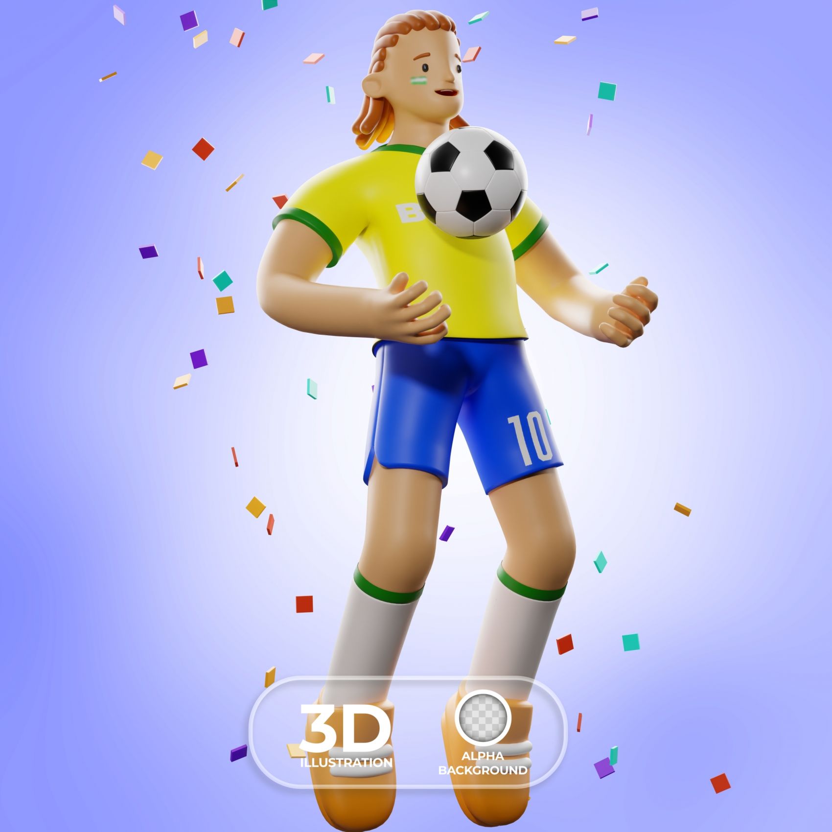 桑巴锋线:巴西队 10 号球员的 3D 欢庆时刻图片