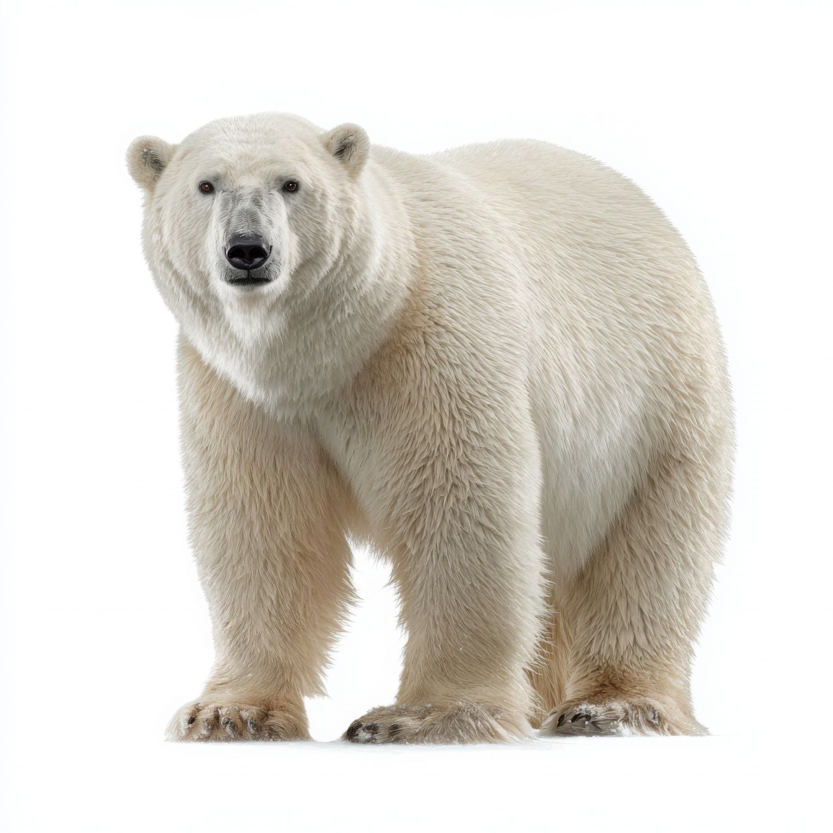 冰原巨兽:北极熊的纯白背景特写呈现图片