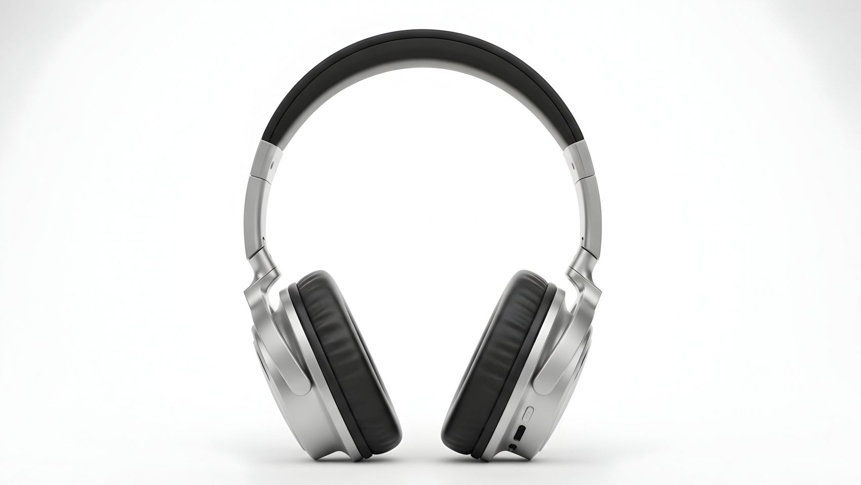 银黑韵律 - 头戴式耳机的极简视觉呈现图片