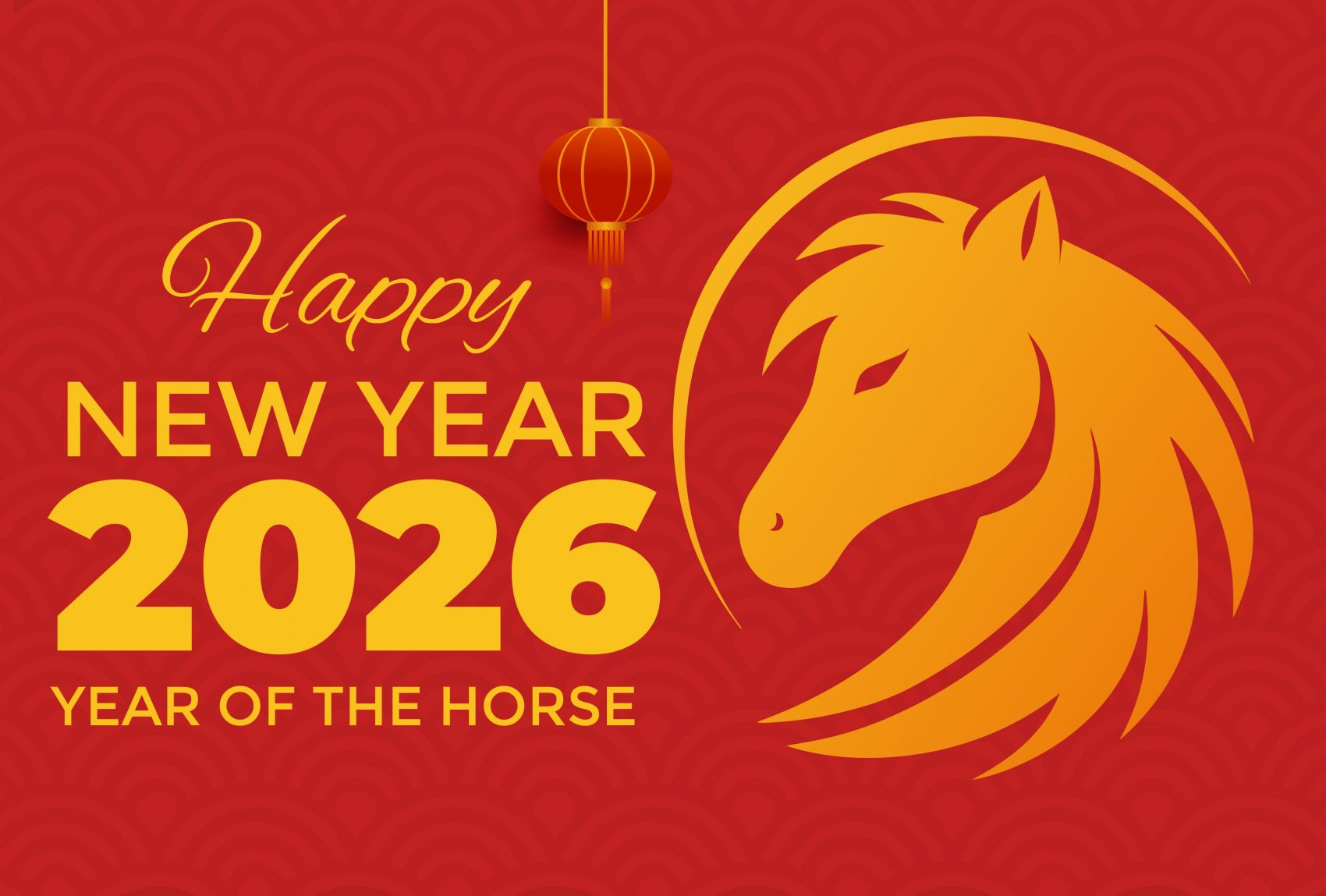 金鬃贺岁 - 2026 马年现代简约新春海报图片