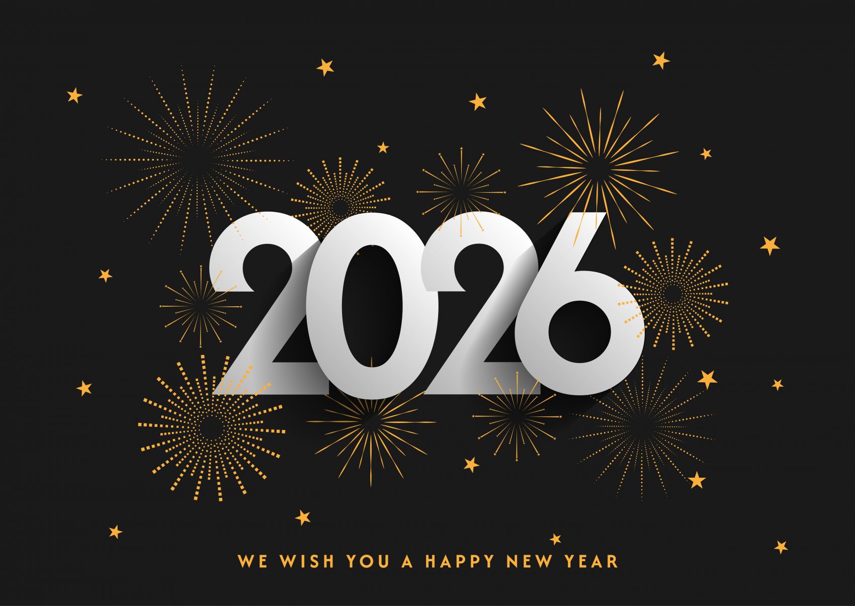 金焰耀新岁:2026 新年黑金烟花海报,点亮马年的璀璨序章图片