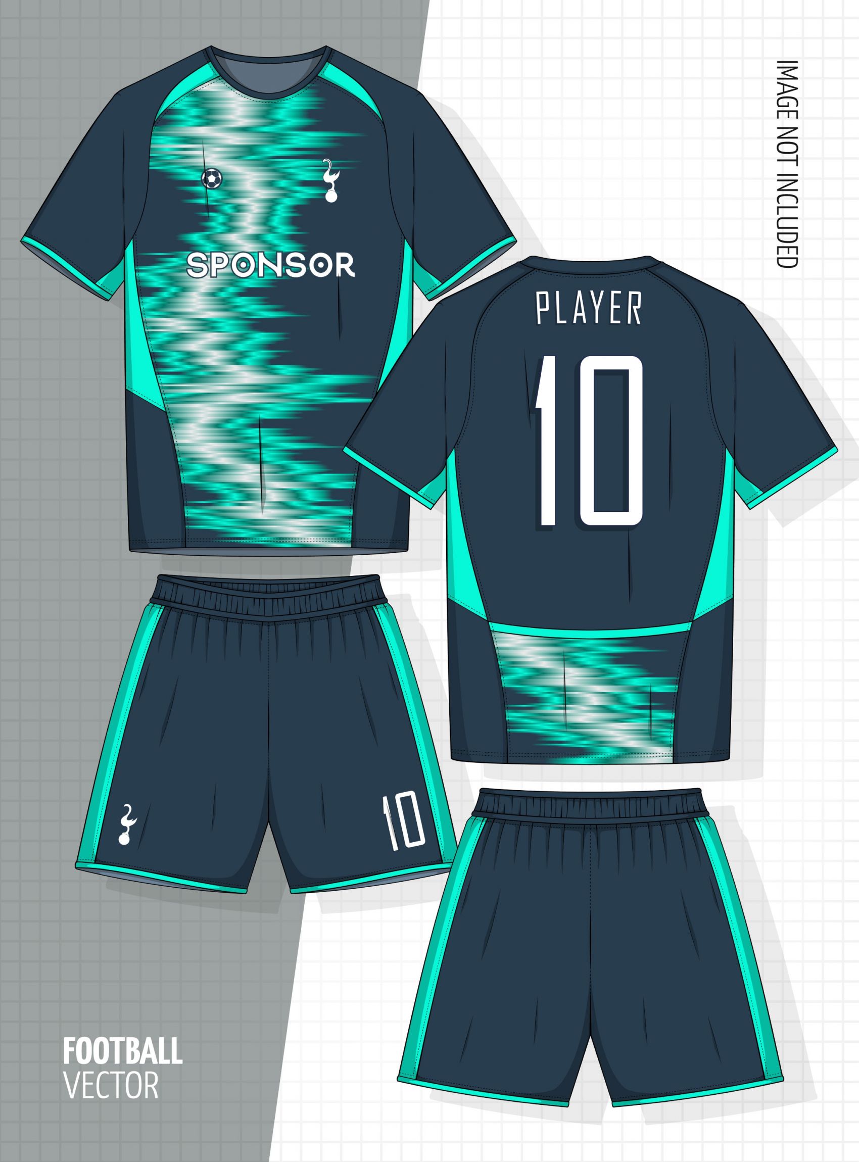 青潮战衣 足球服矢量模板设计图片