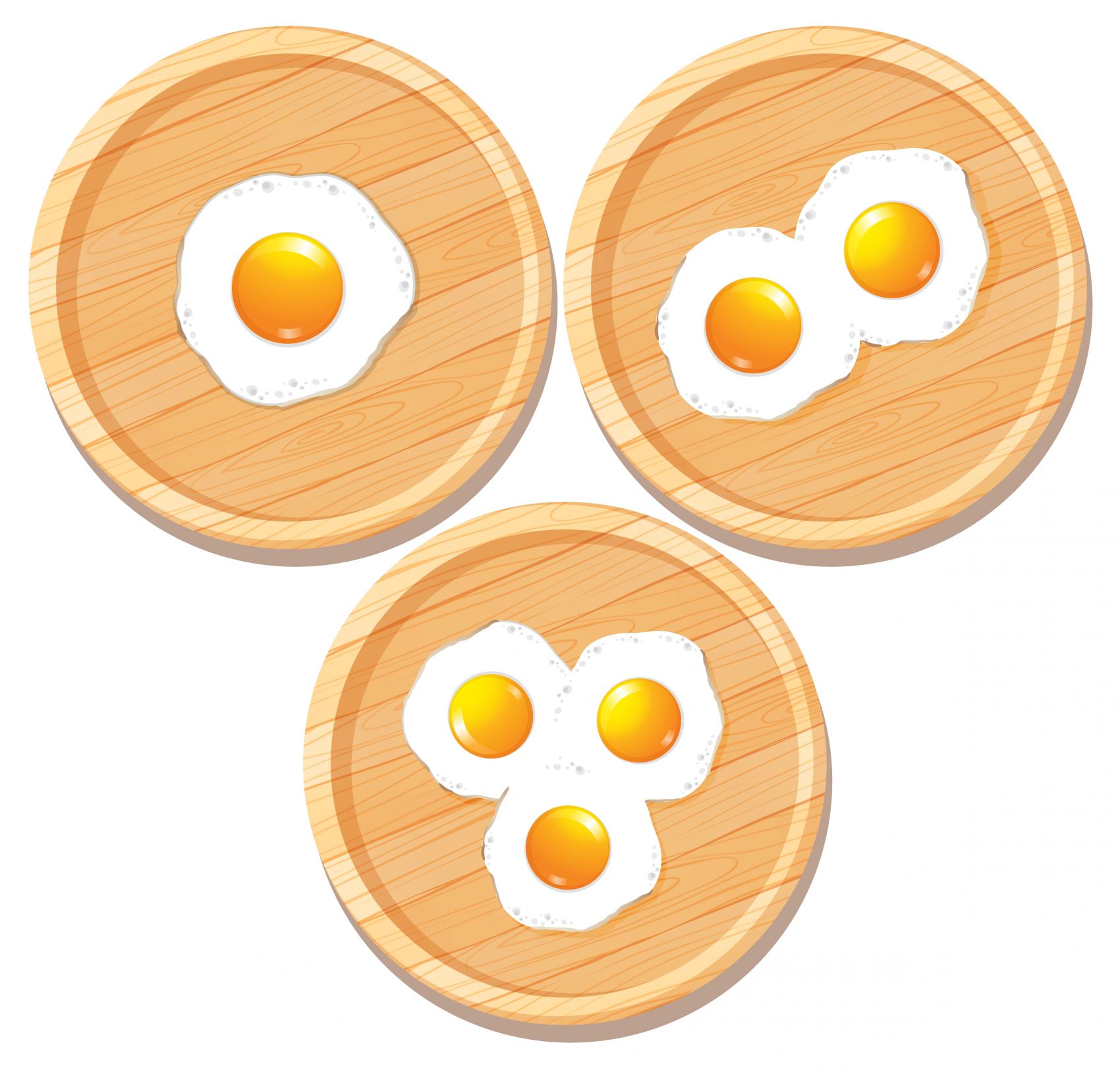 木盘煎蛋 早餐食材卡通插画素材图片