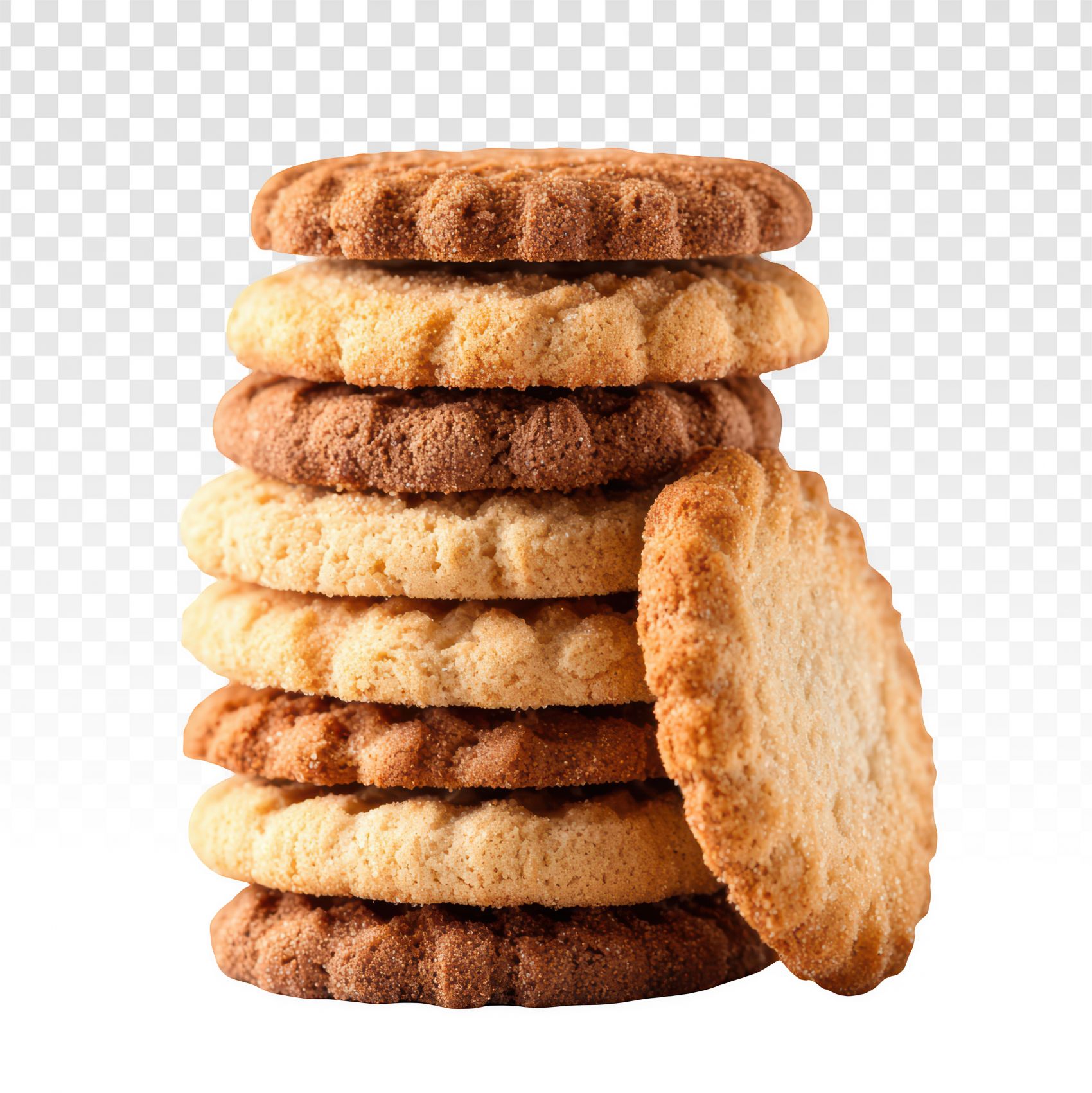 双色曲奇堆叠 治愈甜香特写图片