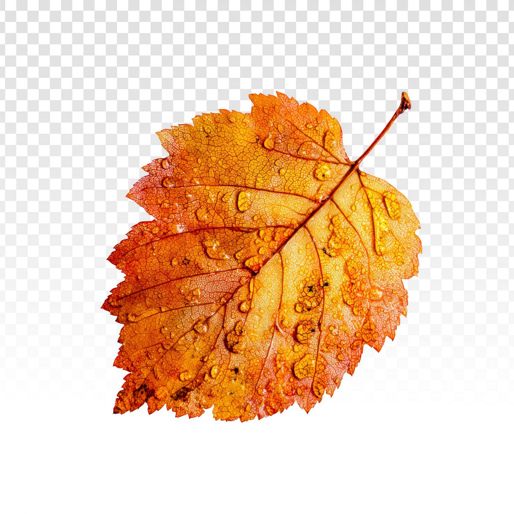 高清免抠带水珠的秋叶特写自然素材图片