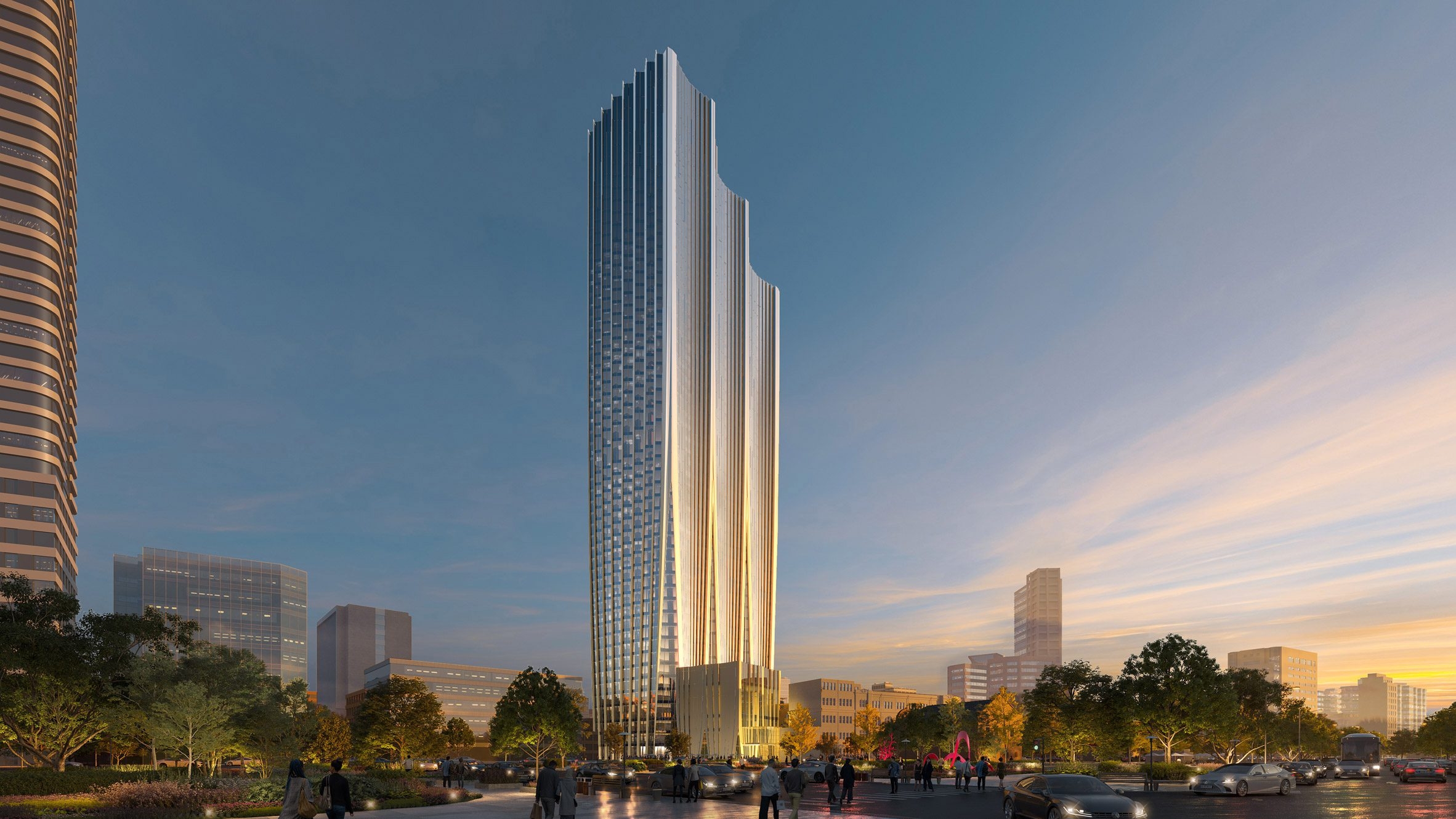 扎哈·哈迪德建筑师事务所为中国台北设计的摩天大楼图片