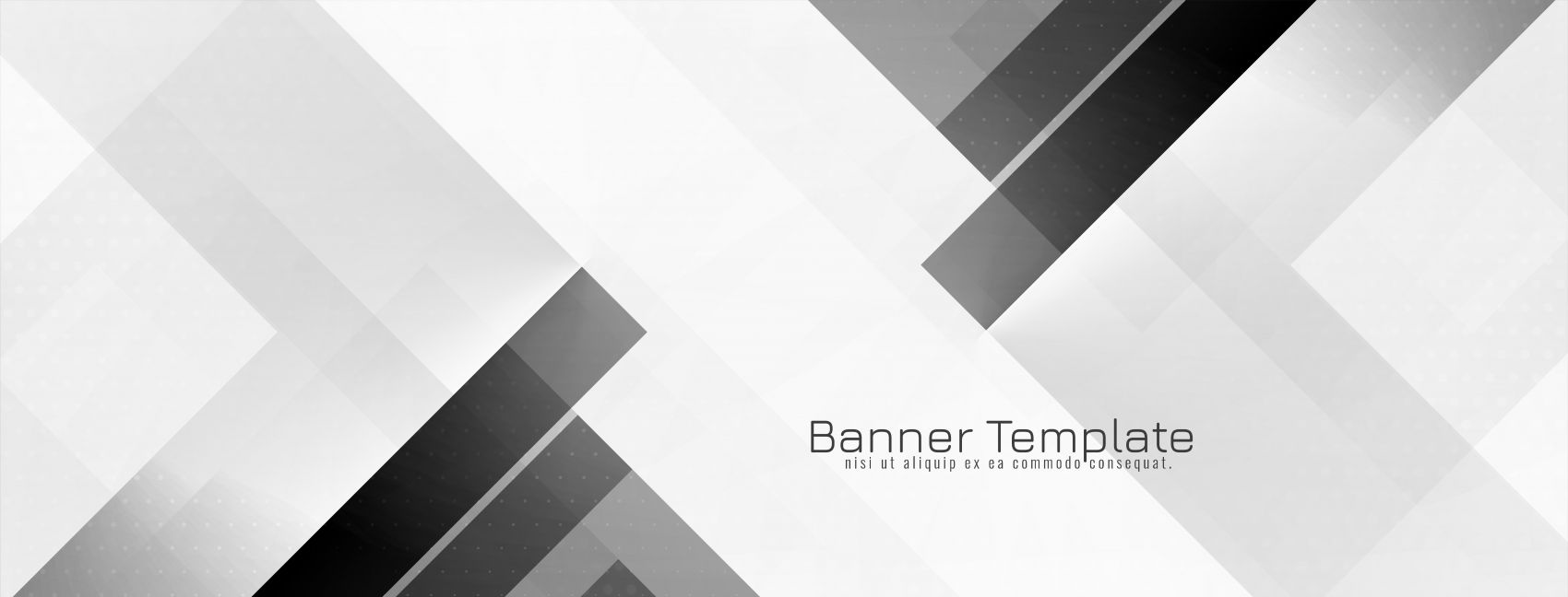 黑白几何斜向拼接 极简商务风 Banner 模板呈现专业质感图片