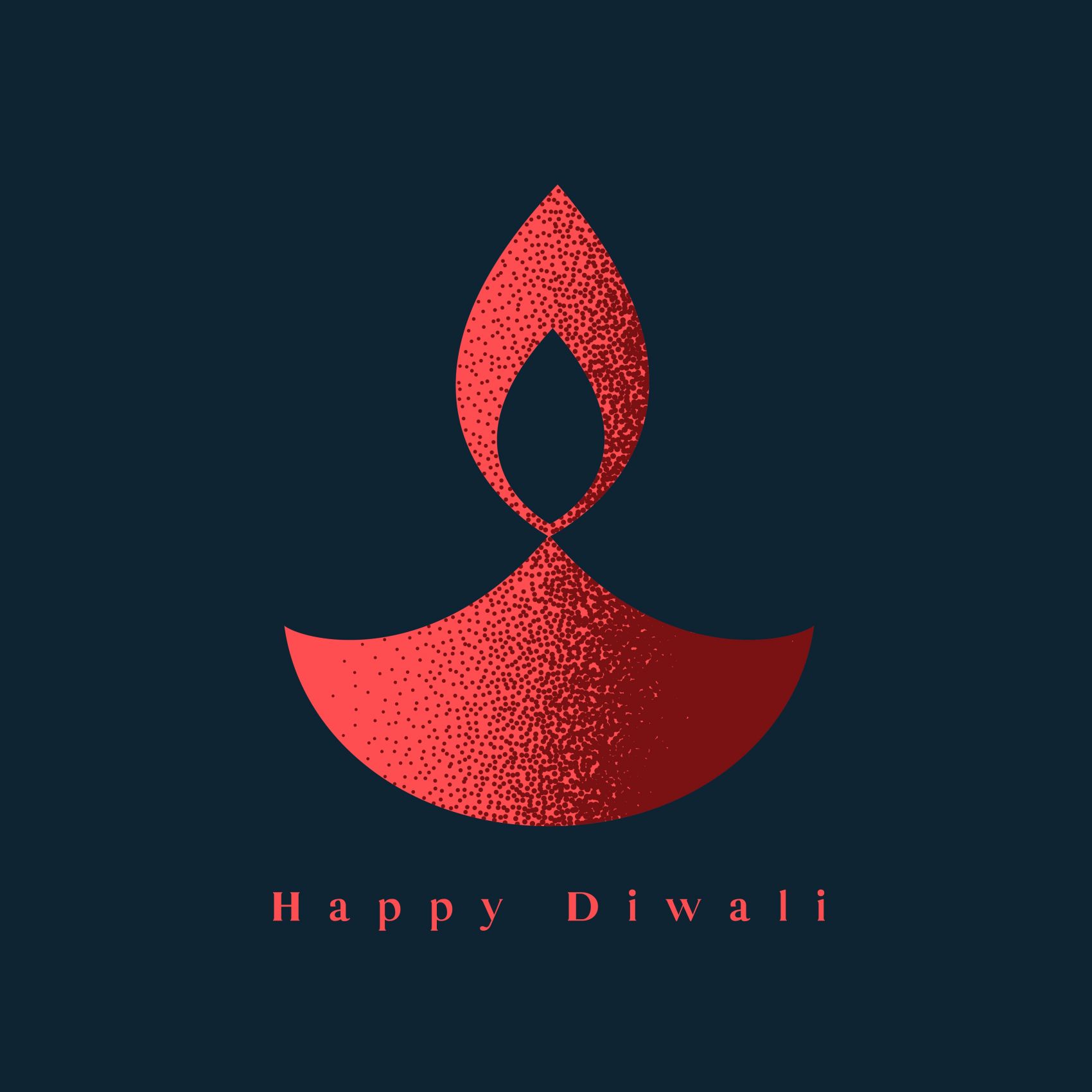 排灯节 Diwali 简约油灯矢量插画 深色背景节日海报图片
