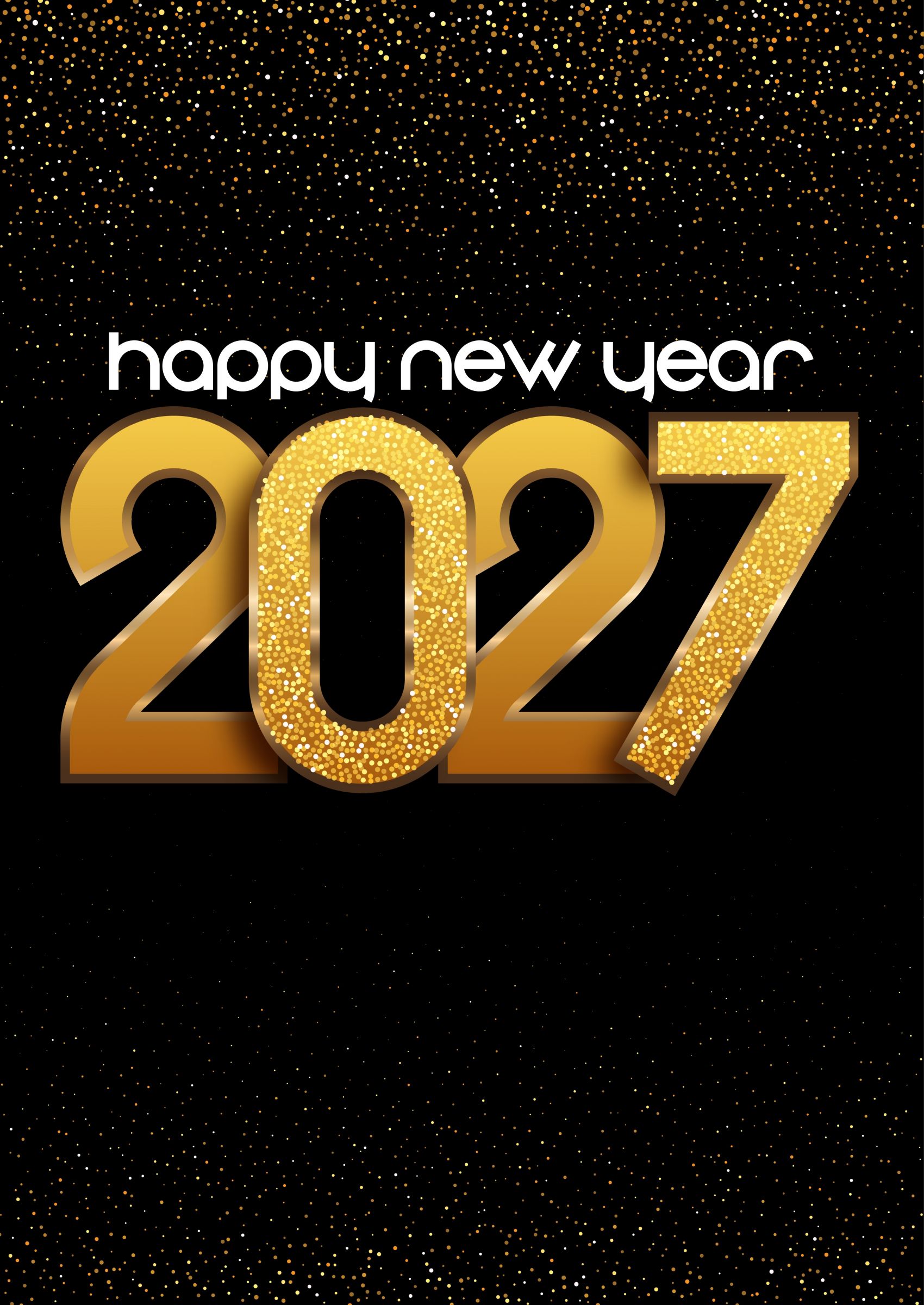 黑金闪粉质感 2027 新年海报设计图片